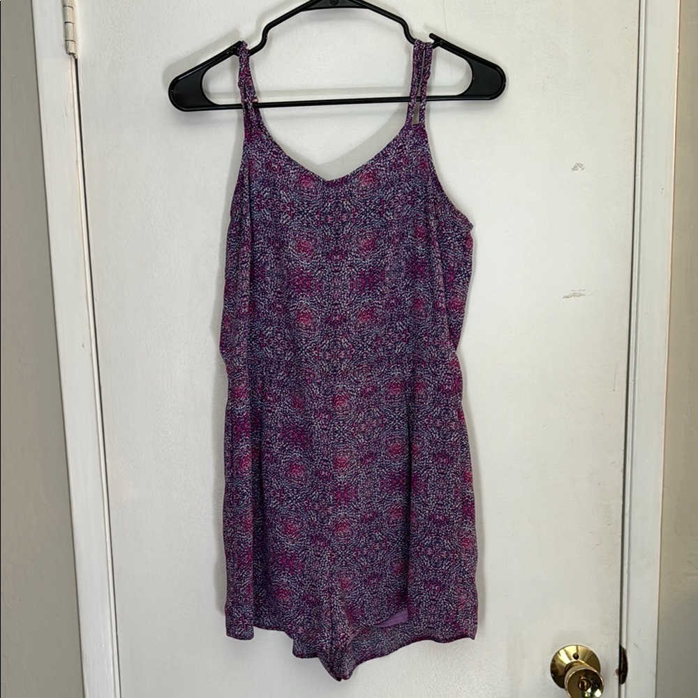 Aqua Purple and Pink Patterned Romper